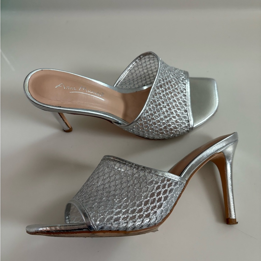Anne Michelle Shimmering Silver Heels
